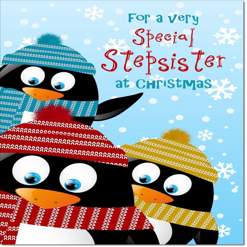 Stepsister Christmas Card Three Penquins