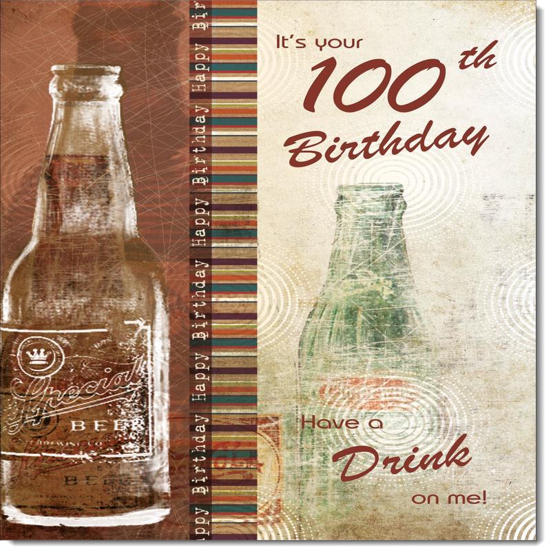 100th Birthday Card Age 100 for Him Have a Drink of Beer!