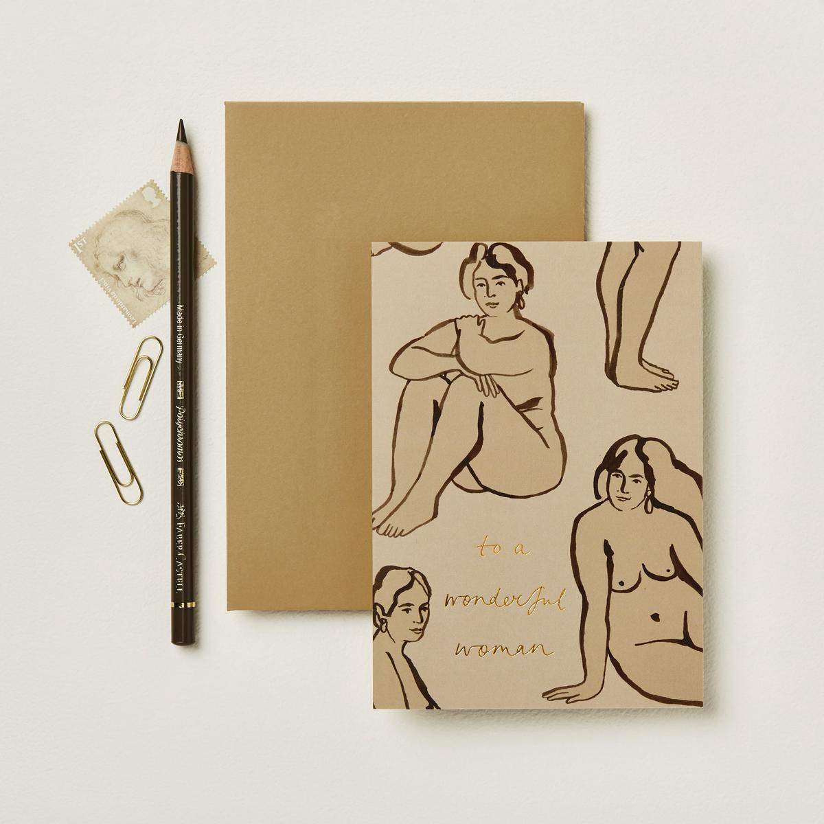 'To a Wonderful Woman' Nudes Greetings Card