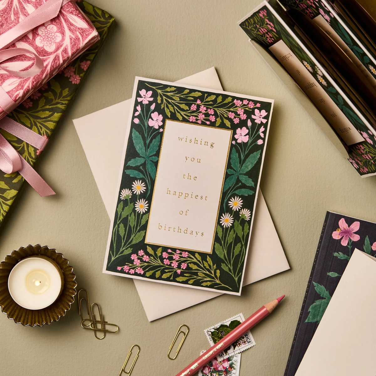 'Wishing You The Happiest of Birthdays!' Meadow Border Greetings Card