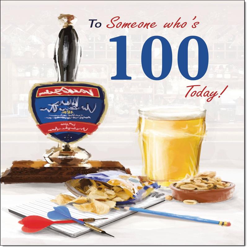 100th Birthday Card Age 100 for Him Draft Beer