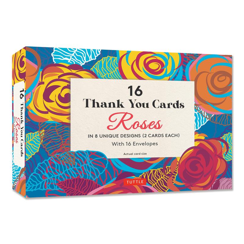 16 Thank You Cards, Roses