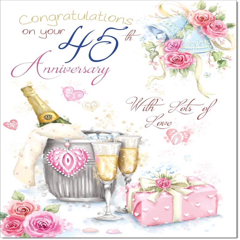Your Sapphire 45th Wedding Anniversary Card Champagne Bucket